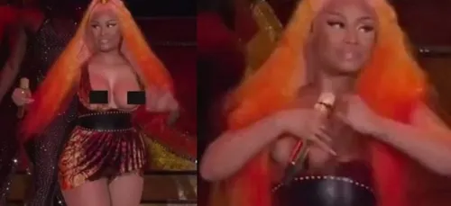 Nicki Minaj : en plein concert, son bustier craque ! [VIDEO]