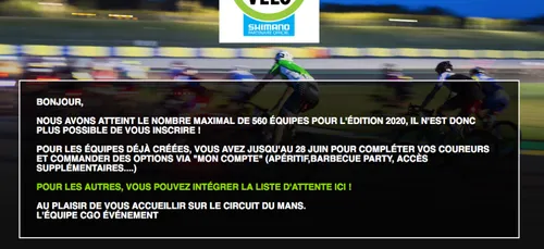 24h du Mans Vélo au Mans : déjà plus de place !