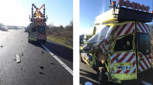 Deux véhicules de Vinci Autoroutes heurtés sur l’A10 (photo)