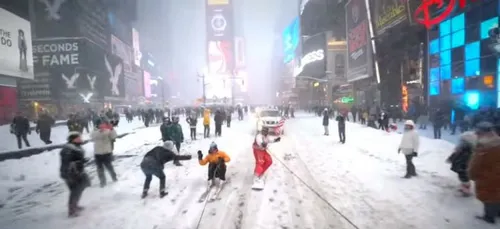 Du snowboard en plein New-York