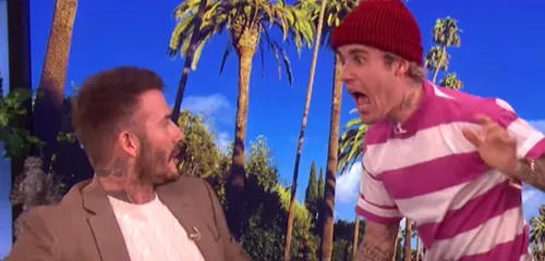Quand Justin Bieber fait une blague hilarante à David Beckham sur...