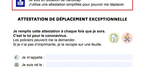 Coronavirus : une attestation de déplacement pour les personnes...