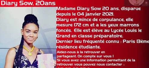 Paris : enquête ouverte pour retrouver Diary Sow, disparue depuis...