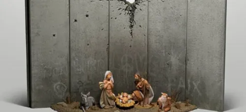 Banksy expose une crèche de Noël emmurée (Photos)