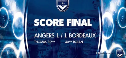 Bordeaux ramène un match nul d'Angers