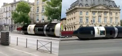 Le tram de Bordeaux en forme de bouteille de vin (vidéo)