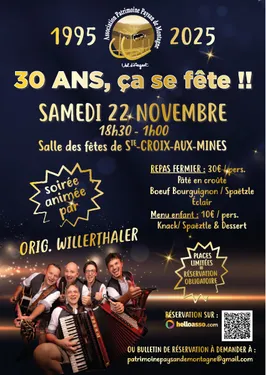Soirée festive des 30 Ans avec les Orig. Willerthaler