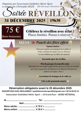 Soirée du réveillon 31 12 2025