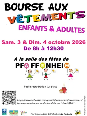 Bourse aux vêtements enfants / adultes octobre 2026