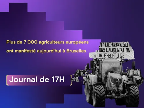 Plus de 7 000 agriculteurs européens ont manifesté à Bruxelles, 14...