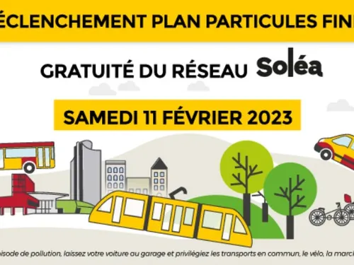 Déclenchement du Plan Particules Fines : réseau Soléa gratuit le 11...