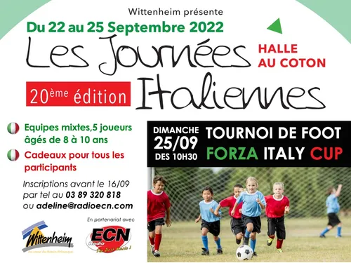 Journées Italiennes : inscrivez vos enfants au tournoi de foot...
