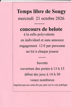 SOUGY (45) - Concours de belote