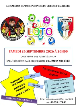 VILLEMEUX-SUR-EURE - Loto de l'Amicale des sapeurs-pompiers
