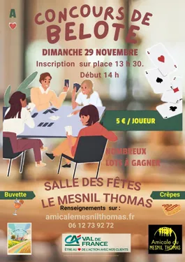 LE MESNIL-THOMAS - Concours de belote de l'Amicale