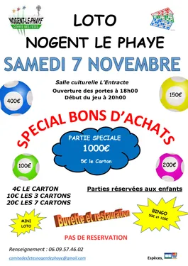 NOGENT-LE-PHAYE - Loto du comité des fêtes