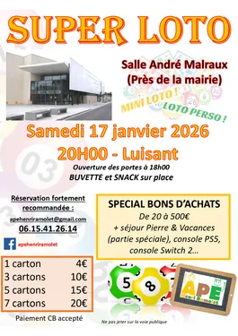 LUISANT - Loto de l'APE Henri Ramolet