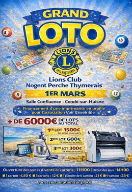 CONDÉ-SUR-HUISNE (61) - Loto du Lions Club Nogent Perche Thymerais
