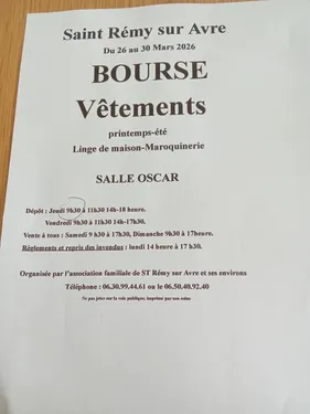 SAINT-RÉMY-SUR-AVRE - Bourse aux vêtements de printemps/été