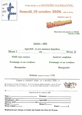 CHÂTEAUDUN - Dîner dansant du comité des fêtes de Saint Jean