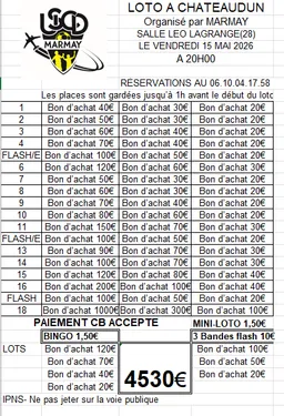 CHÂTEAUDUN - Loto de Marmay