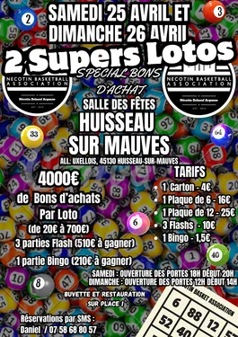 HUISSEAU-SUR-MAUVES (45) - Loto du Nécotin Basket Association