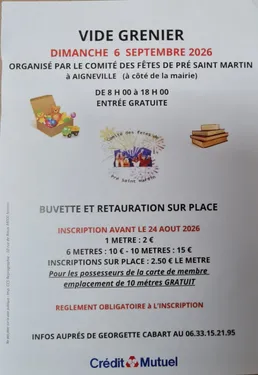 PRÉ-SAINT-MARTIN - Vide-greniers du comité des fêtes