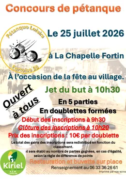 LA CHAPELLE-FORTIN - Concours de pétanque