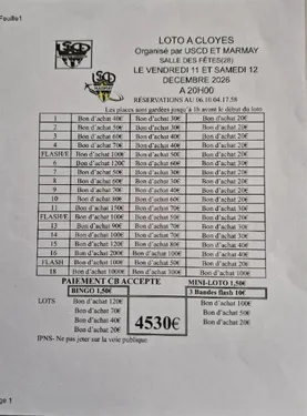 CLOYES-SUR-LE-LOIR - Loto de USCD et Marmay