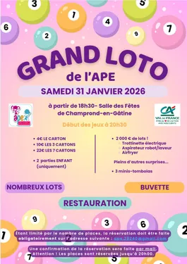 CHAMPROND-EN-GÂTINE - Loto de l'APE