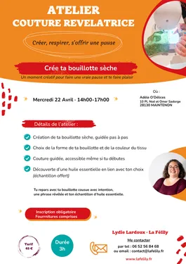 MAINTENON - Atelier Couture Révélatrice - Créé ta bouillote sèche
