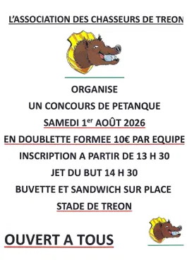 TRÉON - Concours de pétanque de l'association des chasseurs