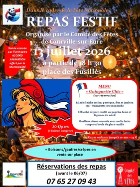 COURVILLE-SUR-EURE - Fête Nationale : repas festif et guinguette chic