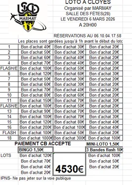 CLOYES-SUR-LE-LOIR - Loto de Marmay