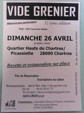 CHARTRES - Vide-greniers des Hauts de Chartres Picassiette