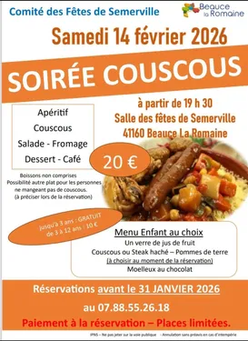 SEMERVILLE (41) - Soirée couscous du comité des fêtes