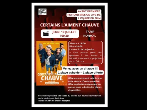 Amenez votre chauve au cinéma Le Dunois