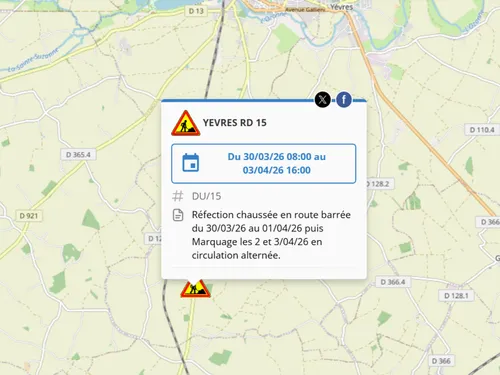 La route D15 fermée au trafic