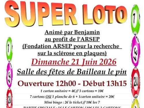 BAILLEAU-LE-PIN - Loto au profit de l'ARSEP