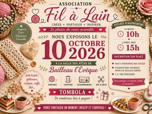 BAILLEAU-L'ÉVÊQUE - Exposition de l'association Fil à Laine