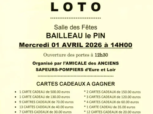 BAILLEAU-LE-PIN - Loto de l'Amicale des Anciens Sapeurs-Pompiers...