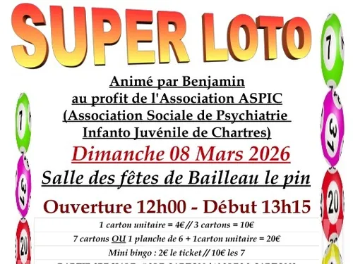 BAILLEAU-LE-PIN - Loto au profit de l'Association ASPIC