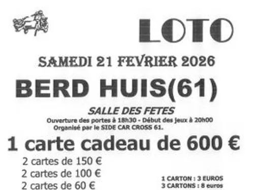 BERD'HUIS (61) - Loto du Side Car Cross 61