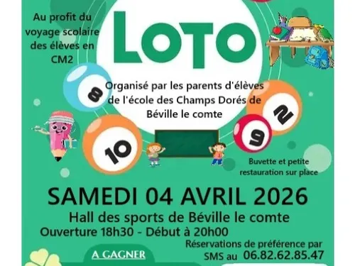 BÉVILLE-LE-COMTE - Loto des parents d'élèves de l'école des Champs...