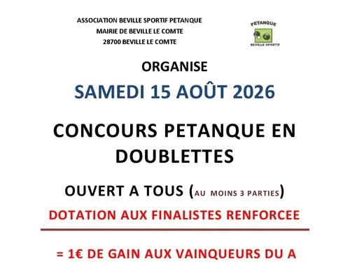 BÉVILLE-LE-COMTE - Concours de pétanque en doublette