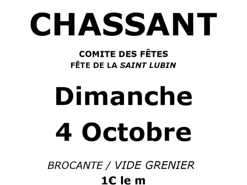 CHASSANT - Brocante de la Saint-Lubin