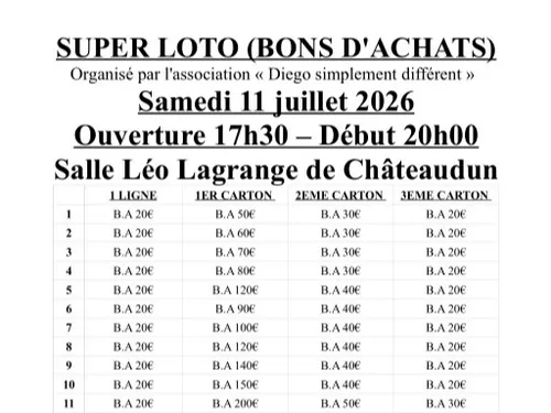 CHÂTEAUDUN - Loto de l'association Diego simplement différent