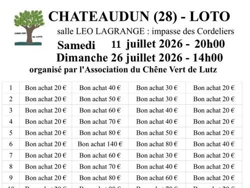 CHÂTEAUDUN - Loto du Chêne Vert