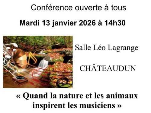 CHÂTEAUDUN – Conférence : Quand la nature et les animaux inspirent...