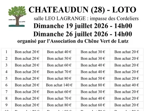 CHÂTEAUDUN - Loto du Chêne Vert